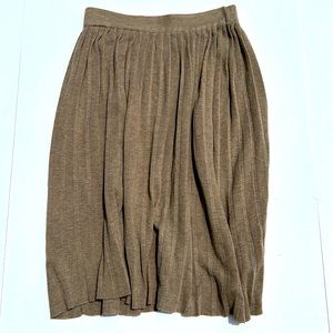 Zara Knit Brown Pleated Skirt